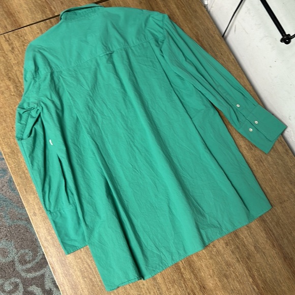 Araminta James euc Anthropologie teal blue seafoam green button down blouse top - Picture 7 of 7